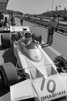 Prints of View of Argentine Formula One driver Carlos Lole Reutemann (1942 - 2021) in his car, at the Argentine Grand Prix, Buenos Aires, Argentina, January 28, 1973 Legends of the Track: Carlos Reutemann At The Argentine Grand Prix