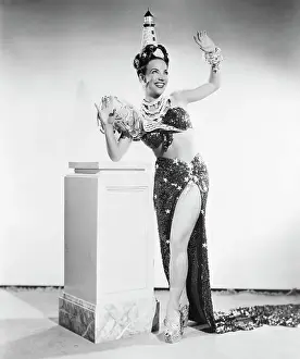 Carmen Miranda Wearing Lighthouse Headdress