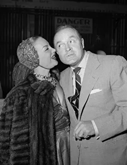 Whispering Prints: Carmen Miranda Whispering to Bob Hope