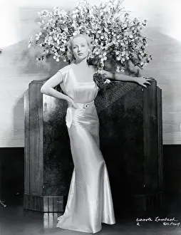 Gown Prints: Carole Lombard In Gold Dress; Fulllength