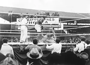 Carpentier on Floor in Fight with Battling Siki