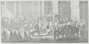 Versailles Prints: Carriages Being Greeted