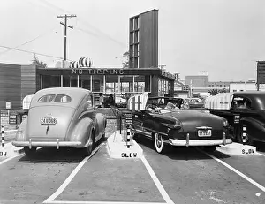 Parked Prints: Cars at Automated Drive-in Restaurant