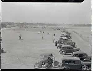 Cars Lined Up at North Beach Airport Under Renovation