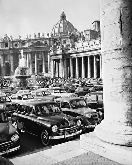 Peters Basilica Prints: Cars Parking for Vatican Visit