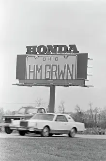 Billboard Prints: Cars Passing Honda Hmgrwn Billboard