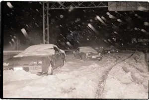 Blizzard Prints: Cars Stranded in Blizzard