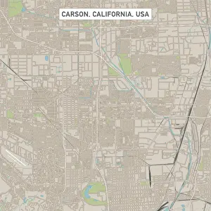 Carson Prints: Carson California US City Street Map