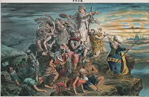 Landforms Prints: Cartoon Depicting Grover Cleveland's Campaign Tactics to Capital