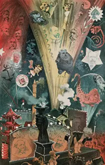 Cartoon Depicting Political Leaders as Fireworks