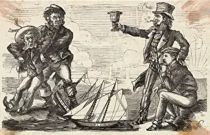 Intimidation Prints: Cartoon Depiction of Yacht Race