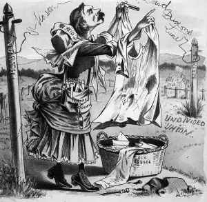 Slavery Prints: Cartoon Laundry Reopening Of Strife N&S
