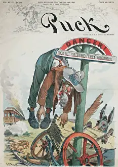 Election Prints: Cartoon of Man Hanging by His Trousers
