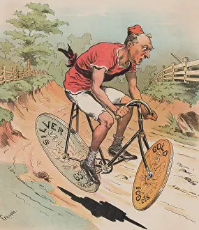 Cartoon Mocking Grover Cleveland's Financial Policy