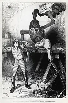 Frankensteins Monster Prints: Cartoon- Railroad Trusts As Frankenstein