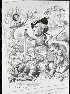 Cartoon of Richard Wagner Slaying Music Critics