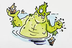Images Dated 27th March 2007: Cartoon sea monster