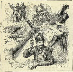 Indulgence Prints: Cartoon Showing the Evils of Absinthe