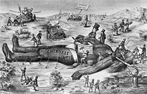 Oppression Prints: Cartoon Showing Injustice Against Cherokee Nation