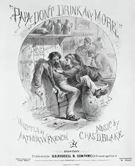 Pity Prints: Cartoon Showing Young Girl with Drunken Dad