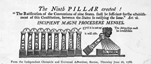Virginia Prints: Cartoon Of Nine States Ratified