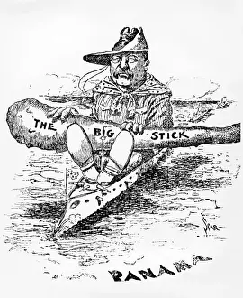 Cartoon of Theodore Roosevelt with The Big Stick