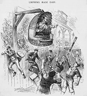 Cage Prints: Cartoon of Umpire Suspended In Cage