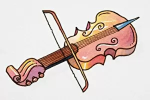Images Dated 11th January 2007: Cartoon, violin with bow