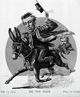 Cartoon Of Woodrow Wilson On Donkey