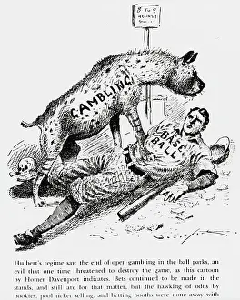 Wolf Prints: Cartoon;Gambling Wolf Attacking Baseball