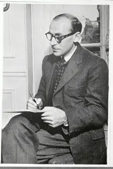 Cartoonist Saul Steinberg Writing