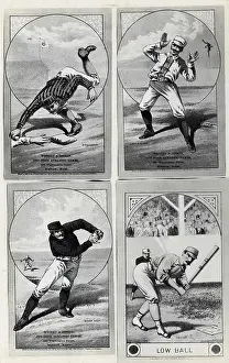Posture Prints: Cartoons On The Various Baseball Positio