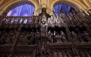Images Dated 23rd December 2012: Carved 16th-century chancel screen with sculptures, Cathedral of Notre Dame in Chartres