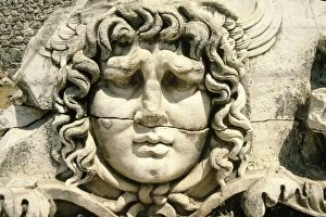 Images Dated 11th November 2015: Carved head of Medusa, Didyma, Turkey