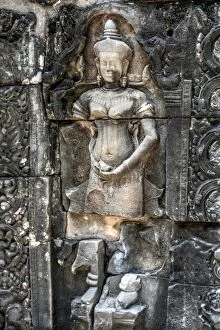 Carving at Angkor temples