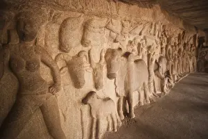 Circa 7th Century Prints: Detail of carving in Krishna Mandapa
