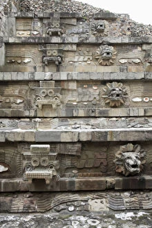 Images Dated 21st May 2015: Carvings on Temple of Quetzalcoatl