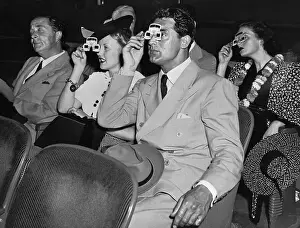 Cary Grant and Phyllis Brooks Watching 3D Movie