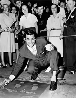 Cary Grant Signing Concrete Slab