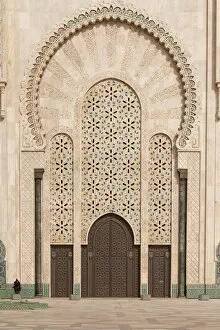 Morocco, North Africa Gallery: Casablanca, Morocco: Ornate exterior brass door of Hassan II Mosque in Casablanca