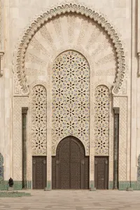 Alluring Doorway Prints: Casablanca, Morocco: Ornate exterior brass door of Hassan II Mosque in Casablanca
