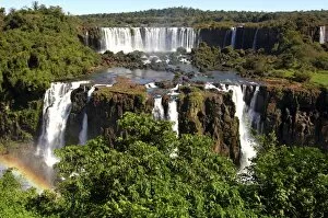Images Dated 17th April 2008: Cascades with rainbow Iguazu Waterfalls Argentina Brazil