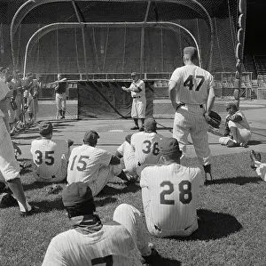 Advising Prints: Casey Stengel Coaching Team at Batting Practice
