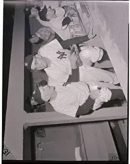 Casey Stengel and Jim Konstanty in Dugout