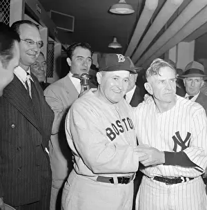 Joseph V Prints: Casey Stengel and Joe McCarthy Shaking Hands