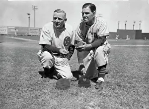 Casey Stengel with Mel Ott
