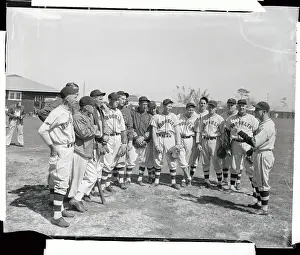 Casey Stengel Posing with His Dodger Team