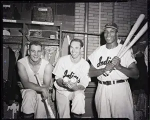 Casey Stengel Posing W/Yankee Rookies