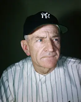 Casey Stengel Posing in Yankee Uniform
