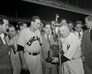 Casey Stengel Being Presented with Trophy